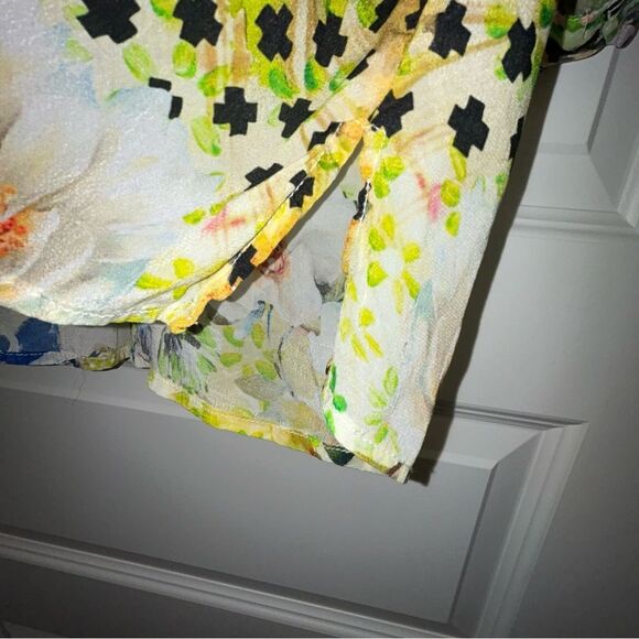 Shana 1/4 Button Down Viscose Silk Mix Print Tunic Blouse Shirt Top - Picture 7 of 14